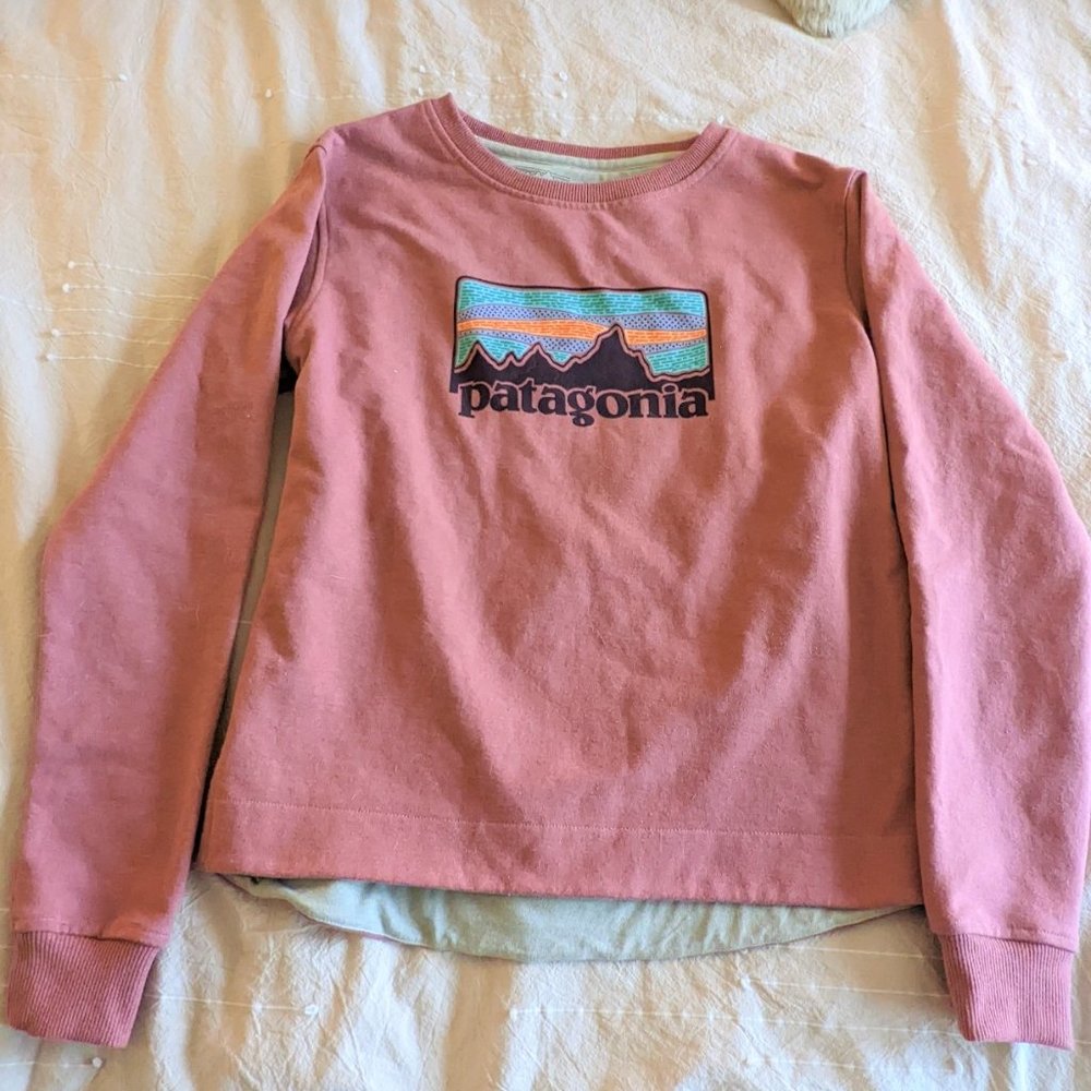 Patagonia Pink Crewneck Sweatshirt Sweater Recycled Cute Comfy Soft Hiking